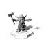 Placeholder: low poly, "pompel og pilt ", goblin troll miniature model half painted arms outstretched holding battle hammer offering gift, standing on black and white pencil drawn hexagon grid, dwarf is whacking finger on hands and shadows of artist