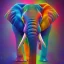 Placeholder: Elephant portrait, bright colors, splash paint, centered, detail, 8k resolution