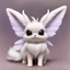 Placeholder: Eevee with pale violet fur and three horns and a white moth tail with pale white moth wings, masterpiece, best quality