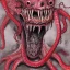 Placeholder: Red Tentacle monster with teeth, horror, detailed, realistic, gore, eyes