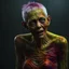 Placeholder: An amusing parody, an old, decomposing zombiegorillawitch with 1st degree burned skin and pixie-cut hair, wearing rotting underwear, 4k, 8k, 32k UHD, Hyper realistic, extremely colorful, vibrant, photorealistic, realistic, sharp, highly detailed, professional quality,