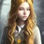 Placeholder: Girl with long wavy brown blond hair, yellow eyes. Wears Hogwarts Hufflepuff uniform. She has a snowy owl with yellow eyes on her shoulder.