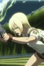 Placeholder: Attack on Titan screencap of a female Blonde girl attacks Shooting