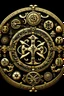 Placeholder: the Latin cross, aum letter, crescent and star, yin and yang, torii gate, khanda, star of david, dharma chakra all merged into one mystical signet