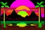 Placeholder: 80s neon sunset with yellow, green, pink and orange