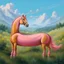 Placeholder: a pink horse like a 19th painting