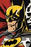 Placeholder: Dibujo de Batman cartoom arte pop, colores amarillo, blanco, rojo y negro