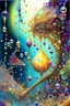 Placeholder: Tiny Creatures, Waterdrops, Color, Filigree, Highly Detailed, Intricated, Colorful, ,Fantasy, Josephine Wall, , Elegant Detailed Fantasy Acrylic , Photorealistic Digital Art, 32k, Octane, , Splash Of Color, Multicolored, Intricately Detailed Fluid Gouache Painting By Jean Baptiste Mongue, Ink Flow, Calligraphy Acrylic Chinese Ink Color Art,Gold