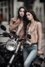 Placeholder: 2 girl with motorcycle