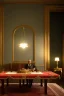 Placeholder: Mustafa Kemal Ataturk sitting at the table in his room. closed eyes, rtx, reflection, 8k, glow, winning photography, caustics