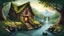 Placeholder: (watermill:1.6), enchanted ancient Celtic druid fairy tale illustration style