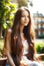 Placeholder: Beautiful princess, long hair, attractive, in love, her first time, nice weather,