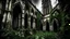 Placeholder: A hauntingly beautiful scene of a gothic cathedral in ruins, with ivy creeping through the crumbling walls. The stonework is worn and weathered, a testament to the passage of time. The sky is overcast, casting a somber and melancholic atmosphere. Gothic-style windows are partially obscured by the dark, poisonous ivy, which adds an element of mystery and eeriness. The overall ambiance evokes feelings of nostalgia, solitude, and a connection to the past.