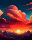 Placeholder: edit design of clouds in sunset with anime graphique