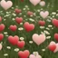 Placeholder: cute little soft heart in a meadow, realistic