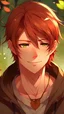 Placeholder: Fanatsy world, anime, auburn hair 16 years old man,