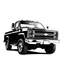 Placeholder: Chevrolet square body truck facing a little to the left, high contrast black and white vector