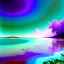 Placeholder: beautiful turquois sky violently exploding and bleeding out dirty upstream colors of purple, green, and brown, surreal, dreamlike