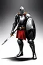 Placeholder: A knight in leather armor, wielding a sword and shield