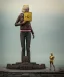 Placeholder: Statue of Queen of photography. Cute blonde woman. Photographer in golden crown. Standing on the street. Big camera in her hand. hyperdetailed, photorealistic, trending on artstation, greg rutkowski, beksinski, kodachrome