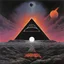 Placeholder: Iconic "dark Side of the Moon" album cover but instead its made for "Paranoid" by "Black Sabbath", hipgnosis studios, sinister, macabre heavy metal style elements.