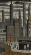 Placeholder: A dark gray ominous mega factory painted by Paul Klee