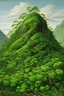 Placeholder: A green leafy mountain with thorny vines painted by Henry-Robert Brésil