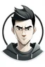 Placeholder: Design gaming yuong man with silver dark hair and bright white eyes avatar logo