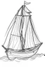 Placeholder: outline art for cute Sailboat coloring pages with sitch, white background, Sketch style, full body, only use outline, toddlers style, clean line art, white background, no shadows and clear and well outlined.