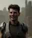 Placeholder: A portrait post-apocalypse cyborg Tom Cruise in a cyberpunk city, sci-fi fantasy style, 8k, volumetric lighting, particales,highly detailed,cinematic, deep scars on face,deep colours.