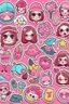 Placeholder: girly stickers template