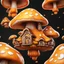 Placeholder: A lumpy mushroom house floating in space. neutral colors, white, orange yellow, Detailed gloss Painting, rich color, fantastical, intricate detail, splash screen, hyperdetailed, insane depth, concept art, 8k resolution, trending on Artstation, Unreal Engine 5, color depth, dynamic lighting, splash art, dramatic, masterpiece, excellent quality beautiful Imaginative, unique,