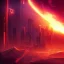 Placeholder: cyberpunk, landscape, GUITARS, cinematic, highly detailed, close up, 4k, deep colors, gold, fire, red, purple, dark, ethereal, utopia, apocalypse, from outer space