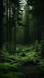 Placeholder: a calm greenery forest scene, different tones of dark green, cinematic photography, dense, slightly dusty, realistic
