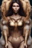 Placeholder: full body, Kim Kardashian, identify face, animal skin clothing , big busty , dirty face, pintura, ,details,texture,8k quality, florest, Minimalism, Romanticism, Expressionism, Impressionism