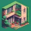 Placeholder: A apartment with garden, pixelart