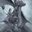 Placeholder: epic photo of queen elizabeth riding a dragon by tim burton