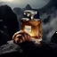 Placeholder: social media ad post for Chanel brand royal perfume .steam in the background. dramatic on rock cinematic croissant .cinematic,8k high cualitcy