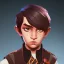 Placeholder: Portrait of a handsome brown haired little warlock kid by Nick Harris