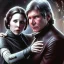 Placeholder: old carrie fisher embracing harrison ford, waist up portrait, photorealistic faces, intricate, oil on canvas, masterpiece, expert, insanely detailed, 4k resolution, cinematic smooth, intricate detail , soft smooth lighting, soft pastel colors,