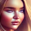 Placeholder: intricate stunning highly detailed girl miranda kerr, pale eyes, long blonde hair, portrait, Bokeh, shallow depth of field, blur, out-of-focus background, Macro lens, highly detailed