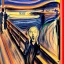 Placeholder: the scream painting with goku