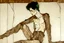 Placeholder: painting of a figure with the life-filled void of an empty existence, egon schiele masterpiece