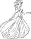 Placeholder: Elsa With Big Swooping Dress Coloring Page