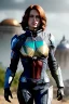 Placeholder: ultrarealistic, ruined city,__mass effect armor__, __angles__, 19 year old woman, strikingly beautiful, ginger hair, silver colour, [__starlets__|__starlets__], (pale __skincolor__ skin:1.2), __camera__, _hair_, detailed face and eyes, medium breasts, leather choker, freckles, dynamic pose, resolved expression, __accessory__, strappy outfit, (straps:1.1), sword in scabard on left hip, (buckles, buttons, snaps, rings:1.0), haltertop style breastplate, detailed eyes, plump lips, sci-fi theme