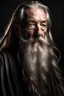 Placeholder: Elderly wizard, frail, long hair and beard, silver hair, wise,