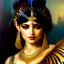 Placeholder: Drawing of beautiful face extra busty cleopatra,pet tiger,river,piramid,maid servant, balanciaga fashion clothe painting by gaston bussiere, greg rutkowski, yoji shinkawa, yoshitaka amano, tsutomu nihei, donato giancola, tim hildebrandt, oil on canvas, cinematic composition, extreme detail,fit full head inside picture,16k