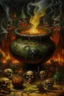 Placeholder: Living witches cauldron, slightly demonic, prize winning oil painting