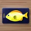 Placeholder: 3d icon, cute tilapia fish over kitchen cutting board, shiny object, graphic design, unreal engine