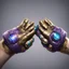 Placeholder: Two infinity gauntlets contain six infinity stones, one of which is made with nano In the hands of a powerful man